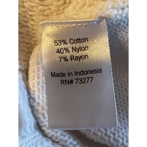 Sonoma Womens cream Lattice Knit Soft Long Sleeve Warm Winter Sweater XL - Picture 12 of 12